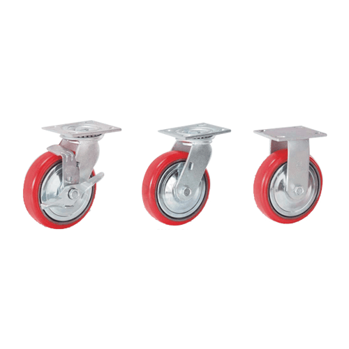 Urethane wheel/Wagon wheel/Handcar wheel/Transport wheel/Bogie Handcart transporter/High load caster 5580-S-PCI (rotating type), 5580-S-PCI-BK (rotating + brake type), 5580-R-PCI (fixed type)