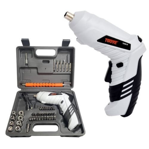Rechargeable screw driver set 47p electric screwdriver rechargeable cordless screw set small mini for home use