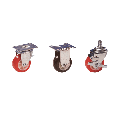 Wheels / casters for heavy loads / casters for carts / 2525-S-PU (for rotation), 2525-R-PU (for fixation), 2525-S-PU-BK-BT (for rotation + brake)